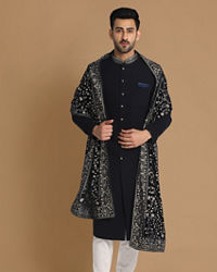 Manyavar Men Enchanting Blue Sherwani Suit