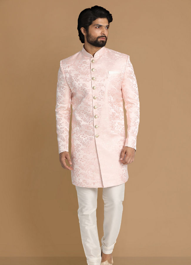 alt message - Manyavar Men Graceful Gajaree Indo Western image number 1