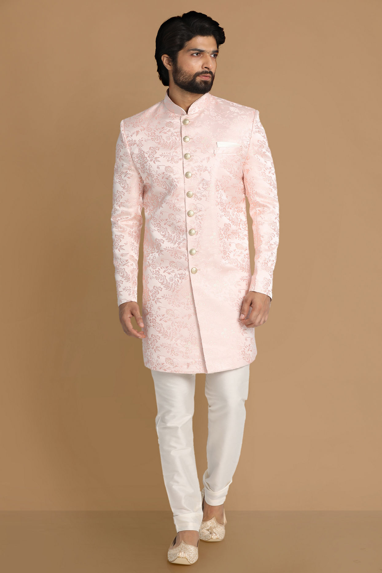 alt message - Manyavar Men Graceful Gajaree Indo Western image number 1