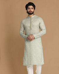 Manyavar Men Subtle Green Kurta Pajama