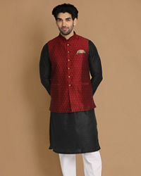 Manyavar Men Exquisite Maroon Jacket