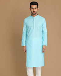 Manyavar Men Sublime Blue Kurta Set