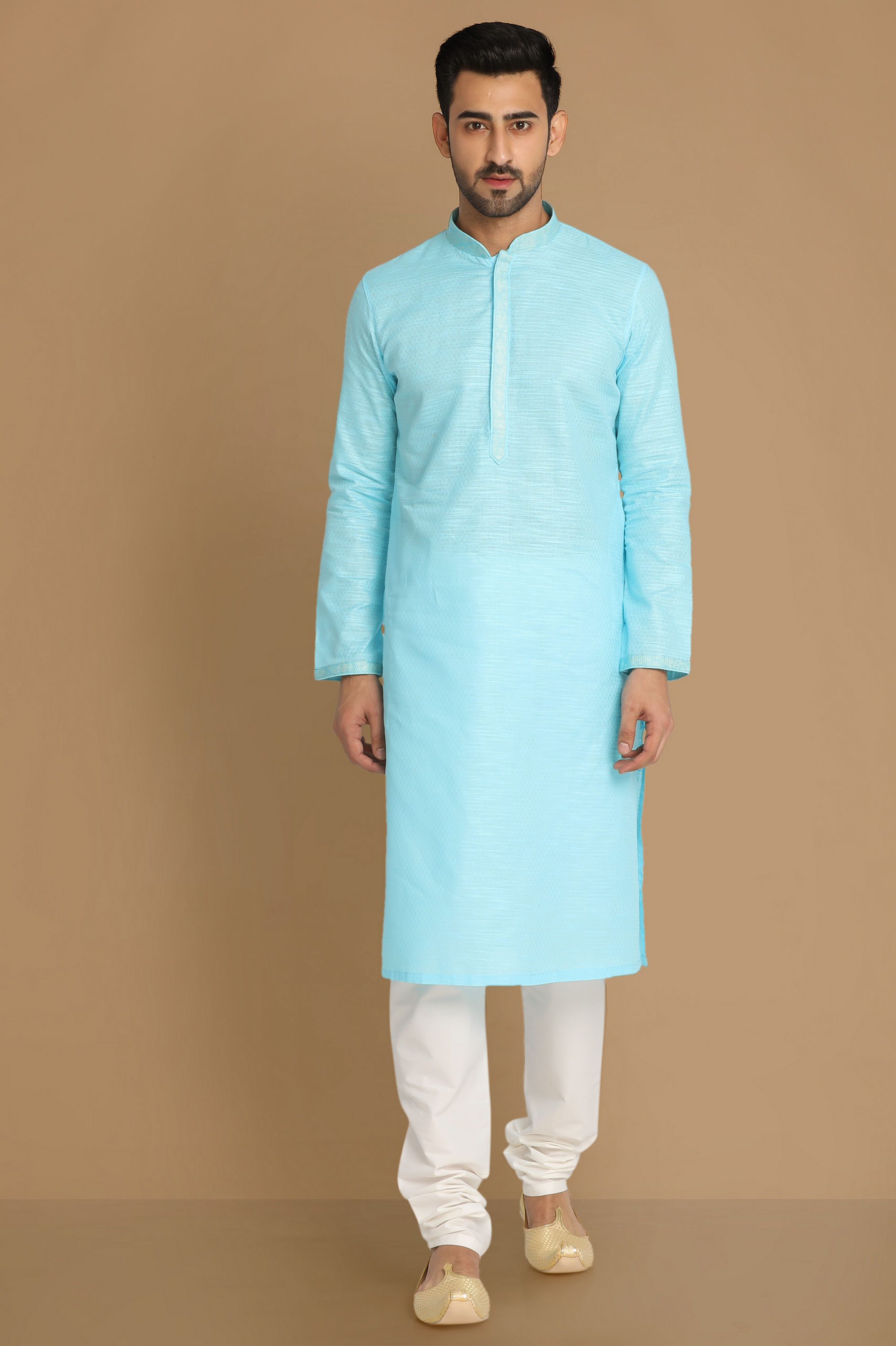 Manyavar Men Sublime Blue Kurta Set