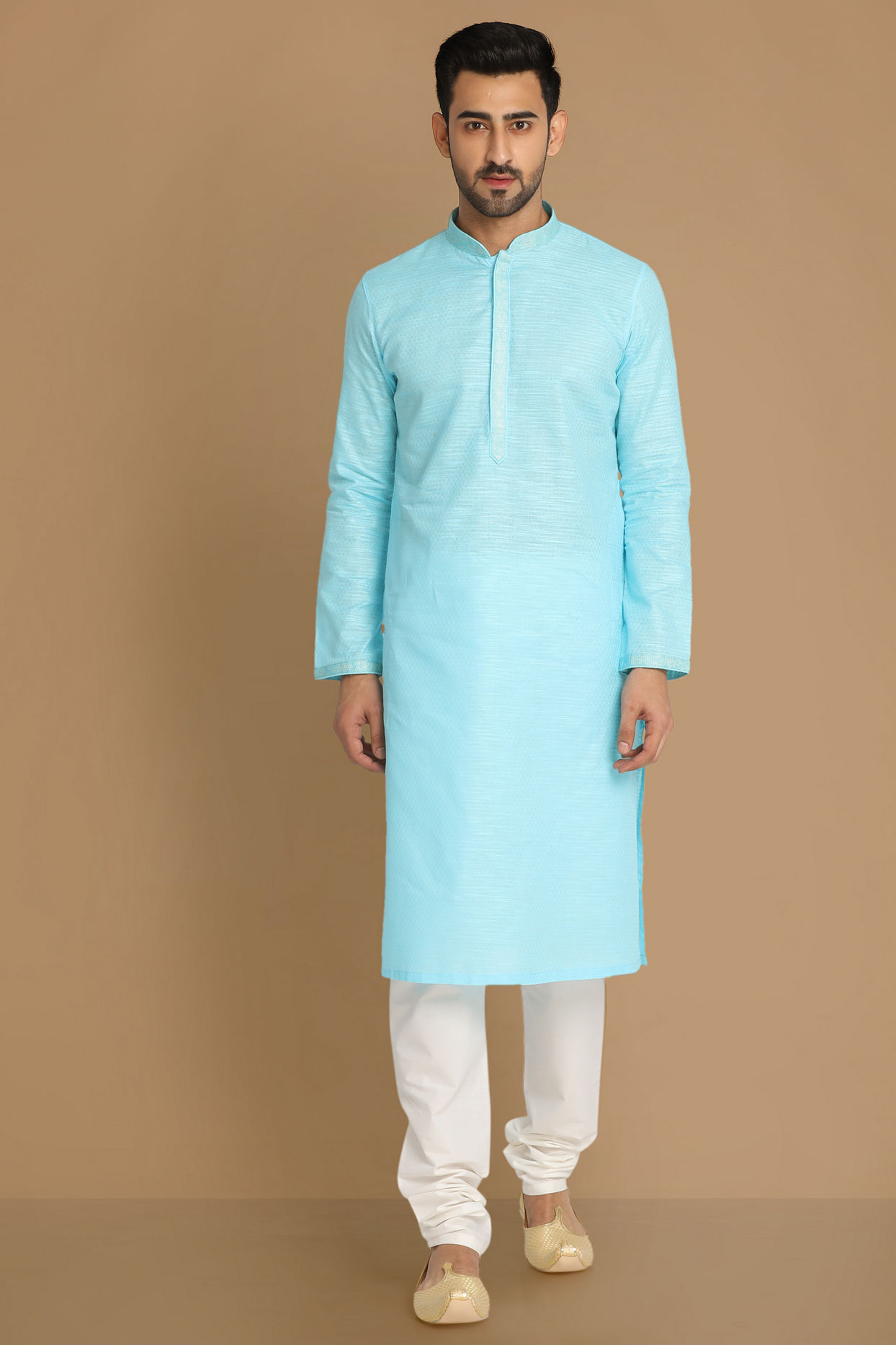Manyavar Men Sublime Blue Kurta Set