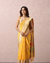 alt message - Mohey Women Yellow Art Silk Saree With Multicoloured Self-Design image number 0