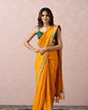 Mohey Women Mustard Yellow Embellished Saree
