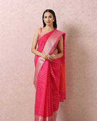 Mohey Women Rani Pink Chanderi Saree
