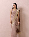 Mohey Women Purple Saree With Golden Motifs