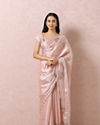 Peach Organza Saree With Stone Embellishment image number 0