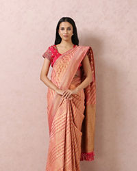 Mohey Women Pink Art Silk Saree