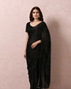 Mohey Women Black Chiffon Cocktail Saree