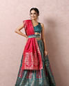 Mohey Women Rama Green Printed Benarasi Lehenga