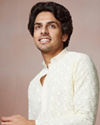 Manyavar Men Cream Chikankari Kurta Set