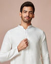 alt message - Manyavar Men Light Cream Jacquard Kurta image number 0