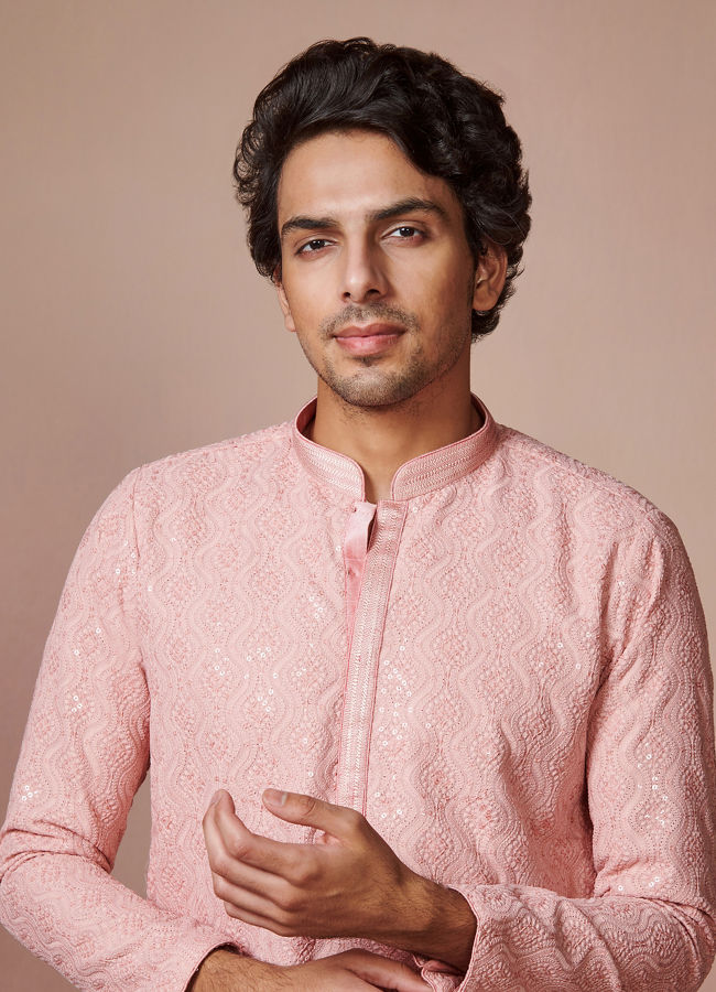 Rani Pink Chikankari Kurta Set