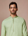Manyavar Men Green Self Design Kurta