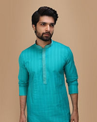 Manyavar Men Refreshing Green Kurta Pajama Set