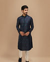 Manyavar Men Fashionable Designer Blue Kurta Set