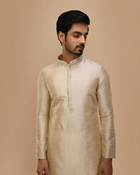 Manyavar Men Green Art Silk Embroidered Kurta Set