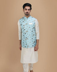 Manyavar Men Achkan Style Kurta Jacket Set