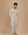 Manyavar Men Bright Biscuit Color Sherwani image number 1