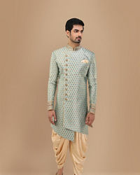 Manyavar Men Precious Green Indo Western Set