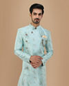 Manyavar Men Attractive Blue Indo Western Wear image number 0