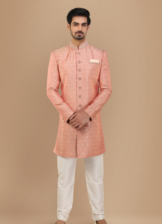 alt message - Manyavar Men Regal Rani Indo Western Set image number 1