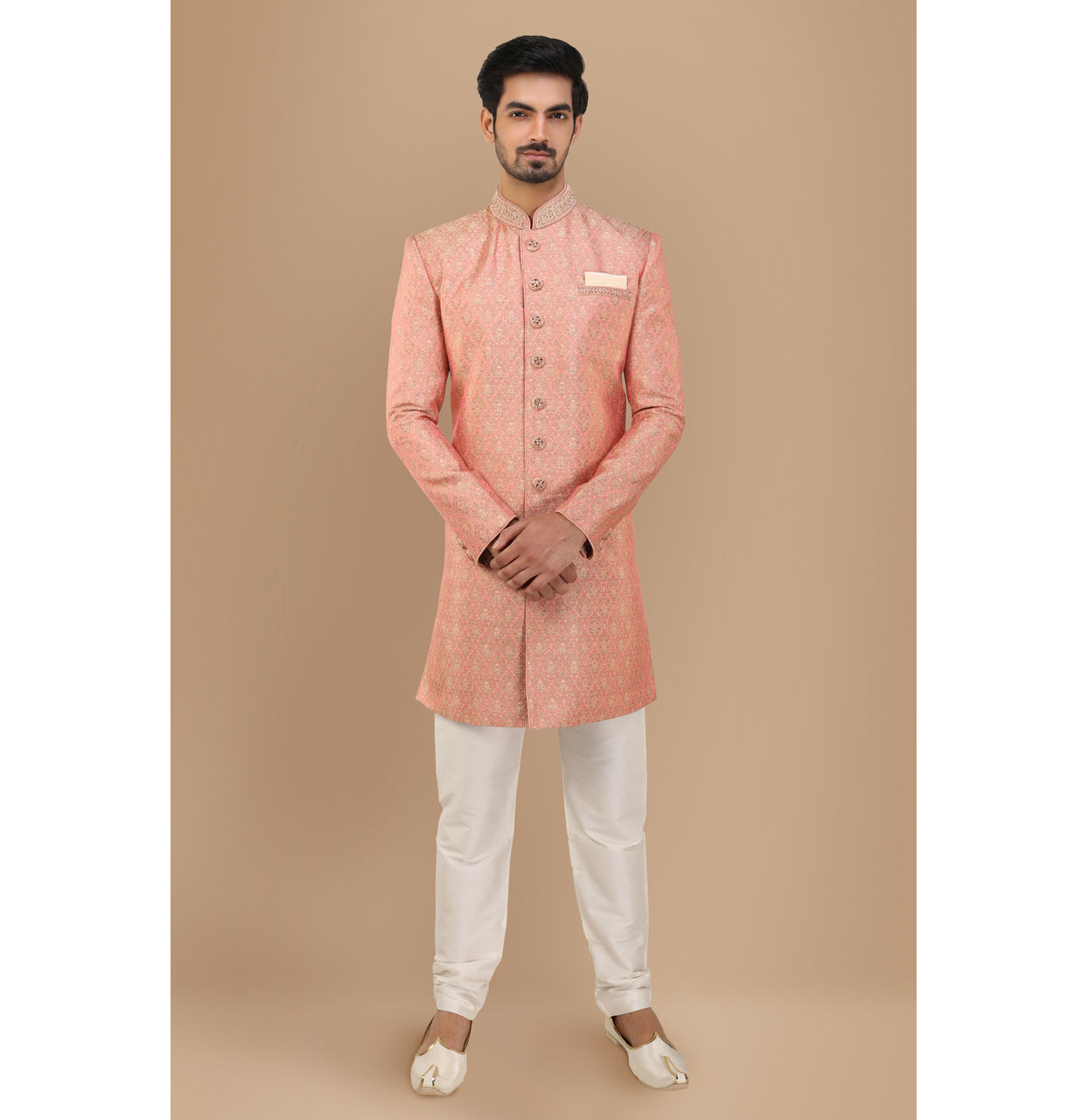 alt message - Manyavar Men Regal Rani Indo Western Set image number 1