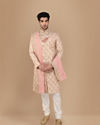 Manyavar Men Blissful Beige Groom Sherwani image number 2