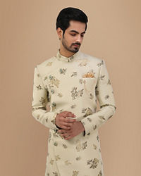 Manyavar Men Aristocratic Pista Indo Western Set