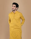 alt message - Manyavar Men Stylish Orange Kurta image number 0