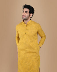 Manyavar Men Stylish Orange Kurta