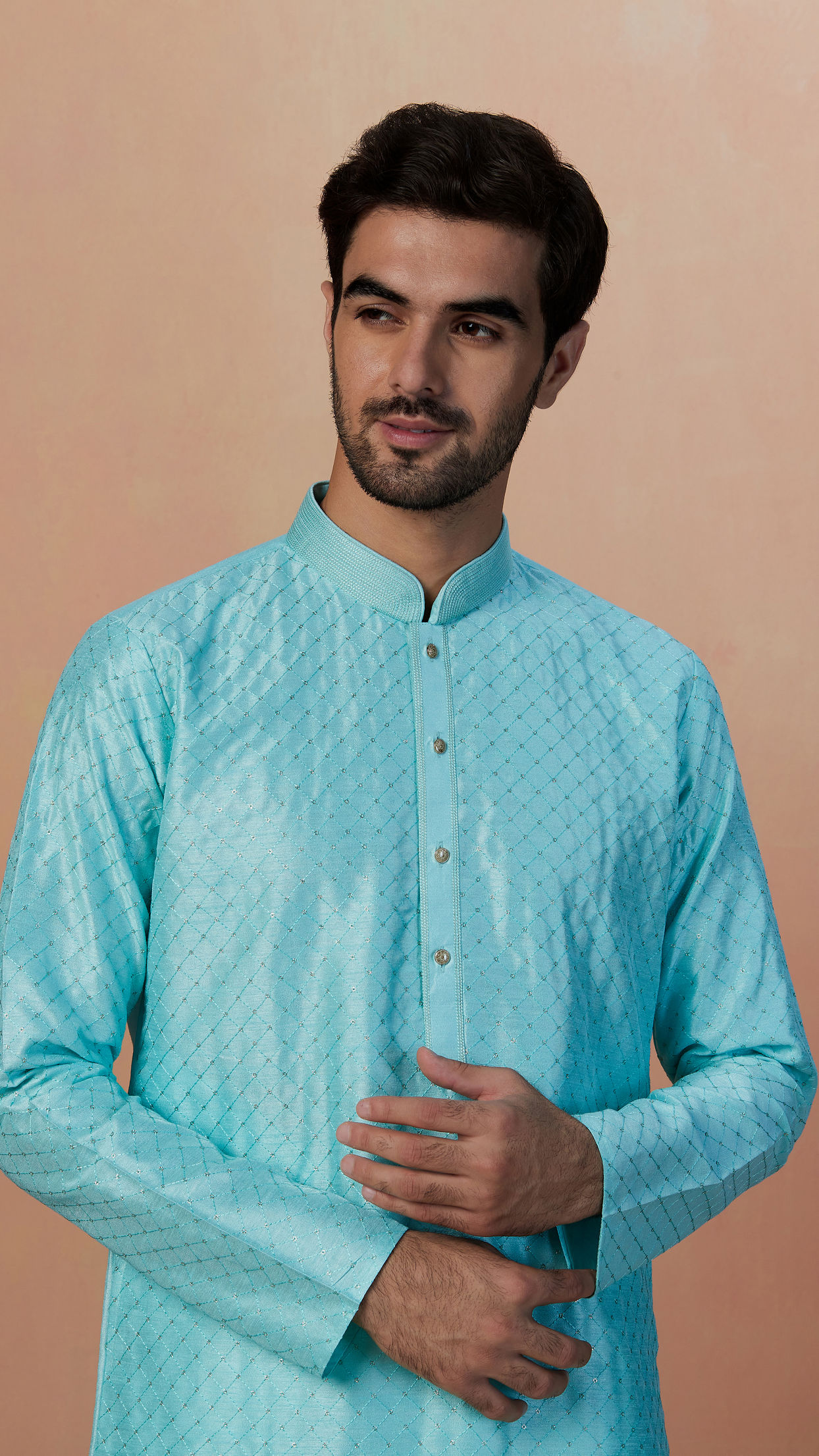 Buy Sea Green Embroidered Kurta Set Online in India @Manyavar - Kurta ...