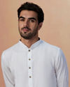 Manyavar Men White Self Striped Kurta Pajama image number 0