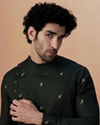 alt message - Manyavar Men Olive Green Embroidered Kurta image number 0