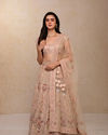 alt message - Mohey Women Blush Pink Embellished Lehenga image number 0