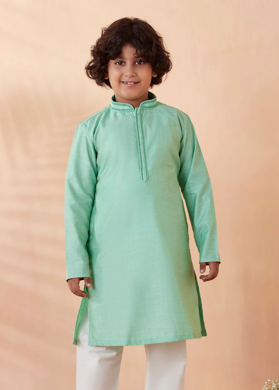 Manyavar Boys Boys Sea Green Kurta Set