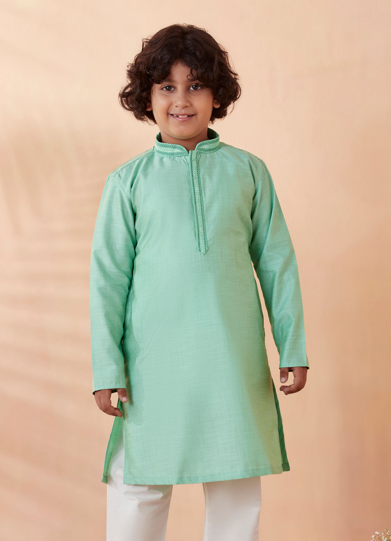 Manyavar Boys Boys Sea Green Kurta Set