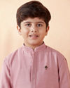 Manyavar Boys Boys Pink Solid Kurta Set