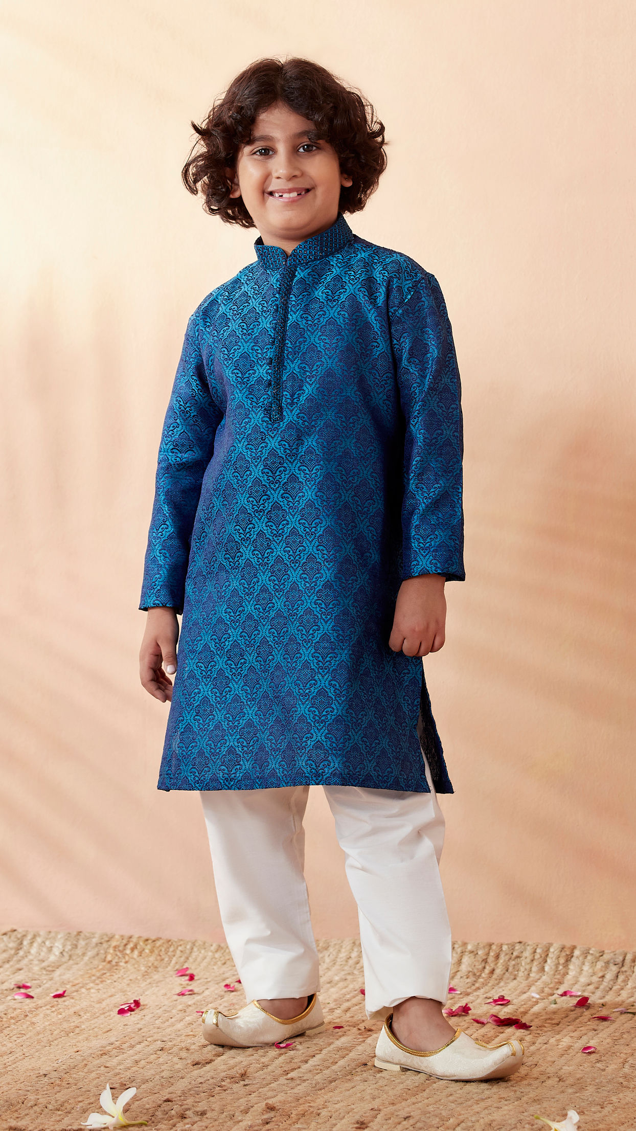 Boy Tie & Dye print Kurta Set - Blue