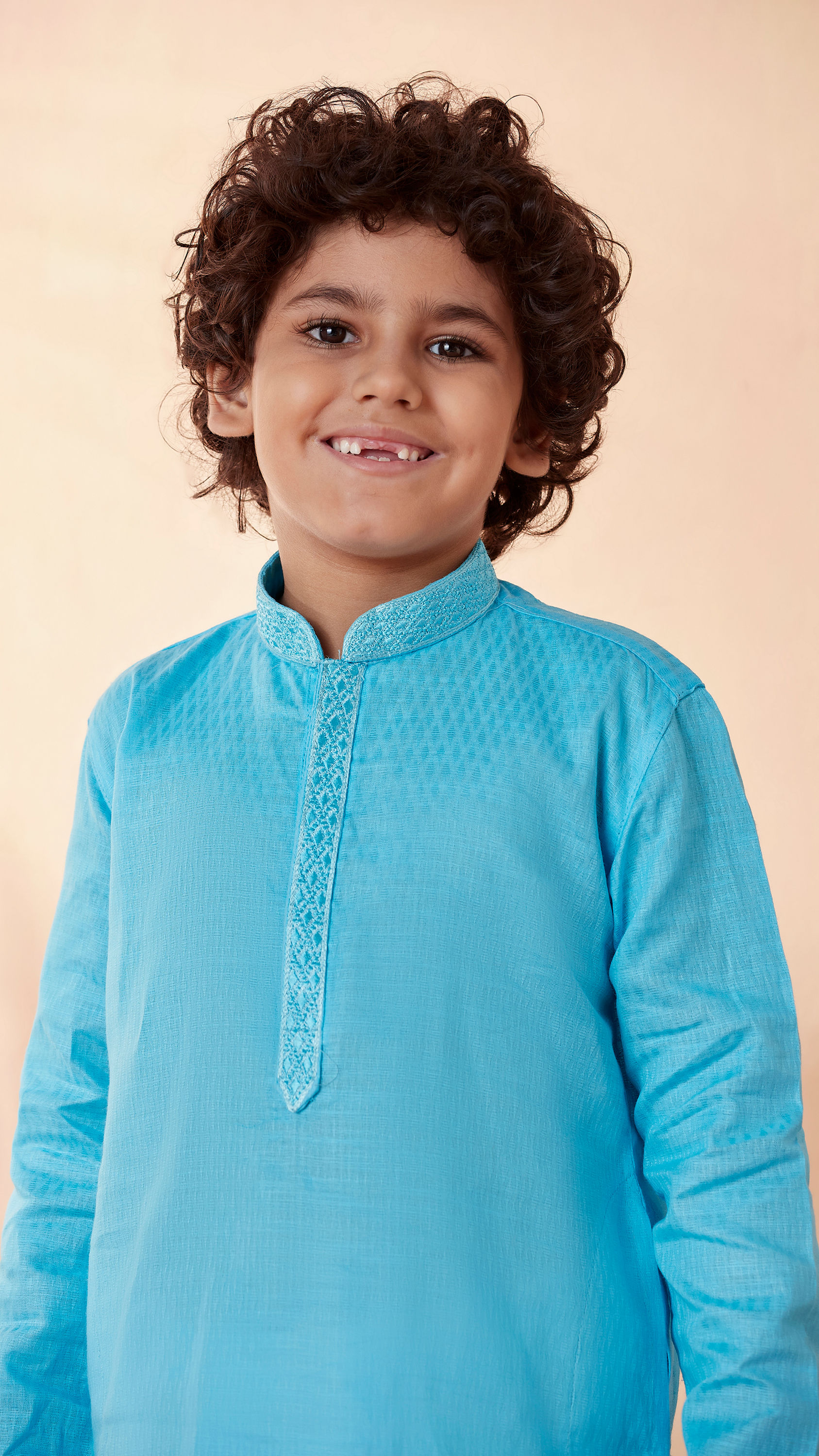 Manyavar Boys Boys Sky Blue Kurta Set