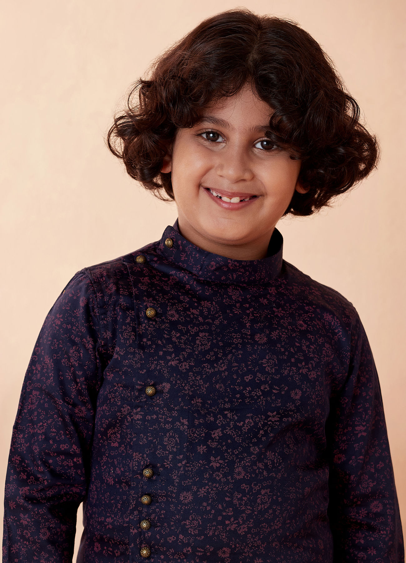 Manyavar Boys Boys Royal Blue Side Open Kurta Set