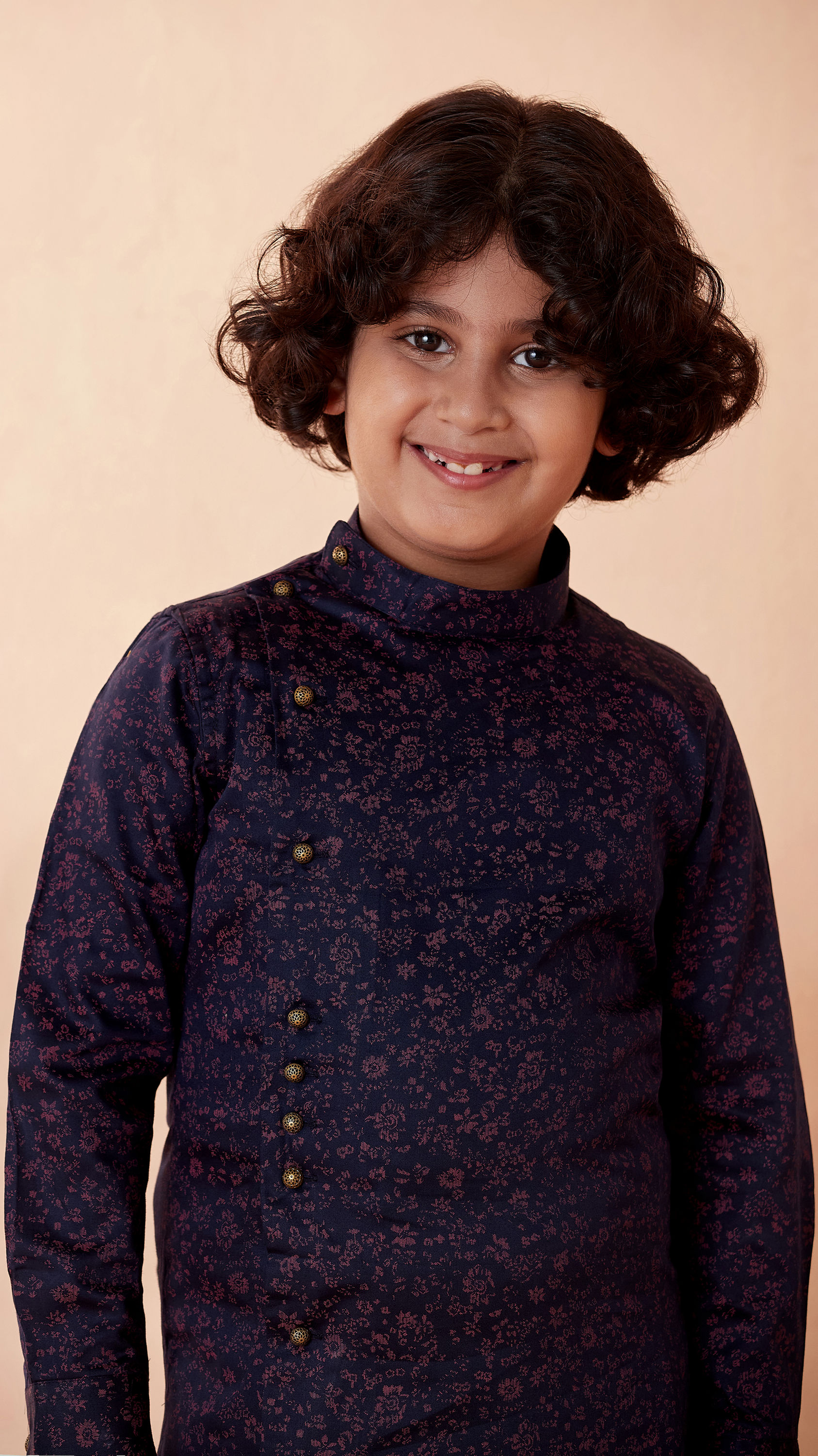 Manyavar Boys Boys Royal Blue Side Open Kurta Set