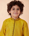 Manyavar Boys Boys Gold Yellow Kurta Set