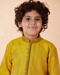 Manyavar Boys Boys Gold Yellow Kurta Set