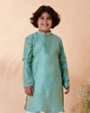 Manyavar Boys Boys Jade Blue Jacquard Kurta Set