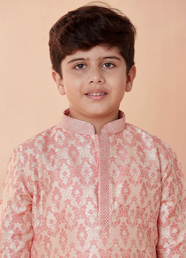 Buy Boys Gajaree Jacquard Kurta Set Online in the USA Manyavar