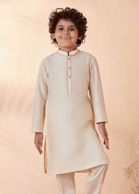 alt message - Manyavar Boys Boys Gajaree Floral Design Kurta Jacket Set image number 2