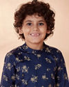 Manyavar Boys Boys Dark Blue Side Open Kurta Set